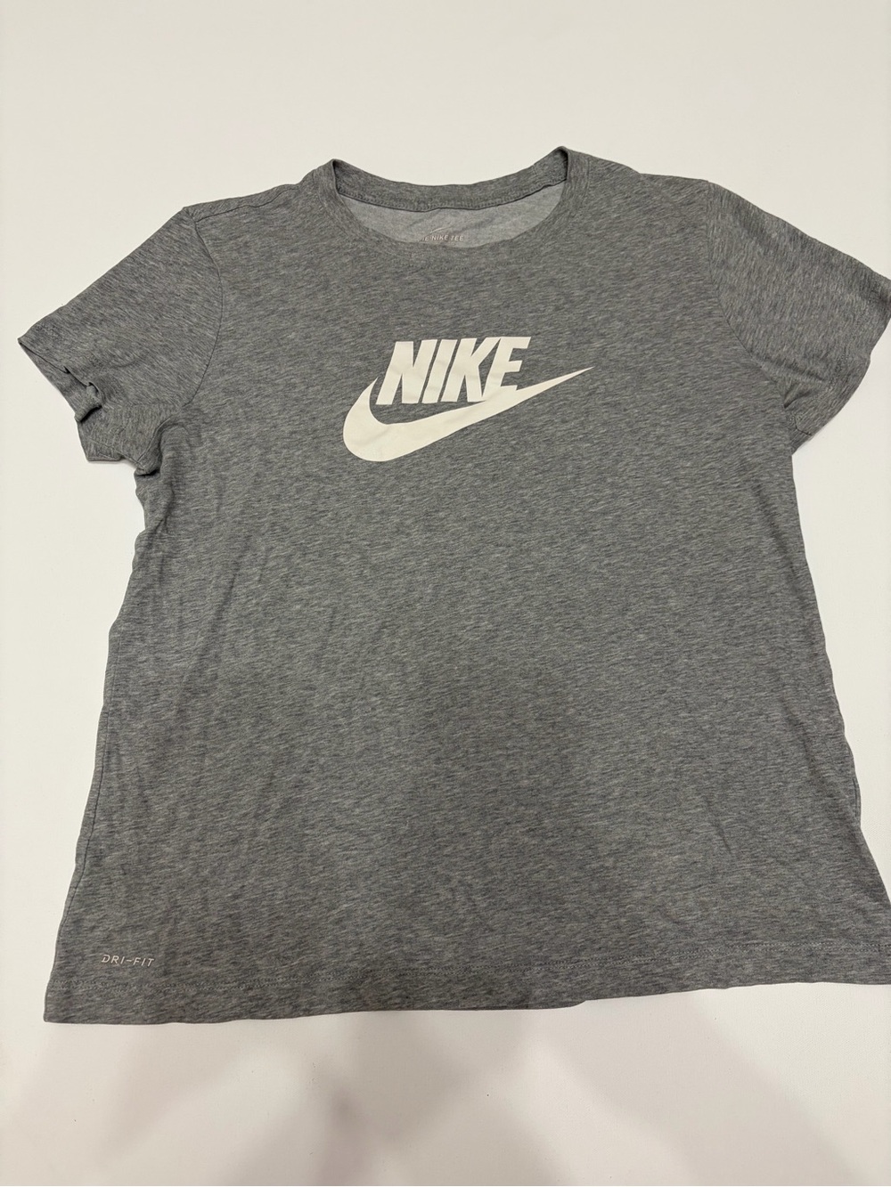 Nike Heather Gray Short Sleeve Tee with White Swoosh casual comfy wear